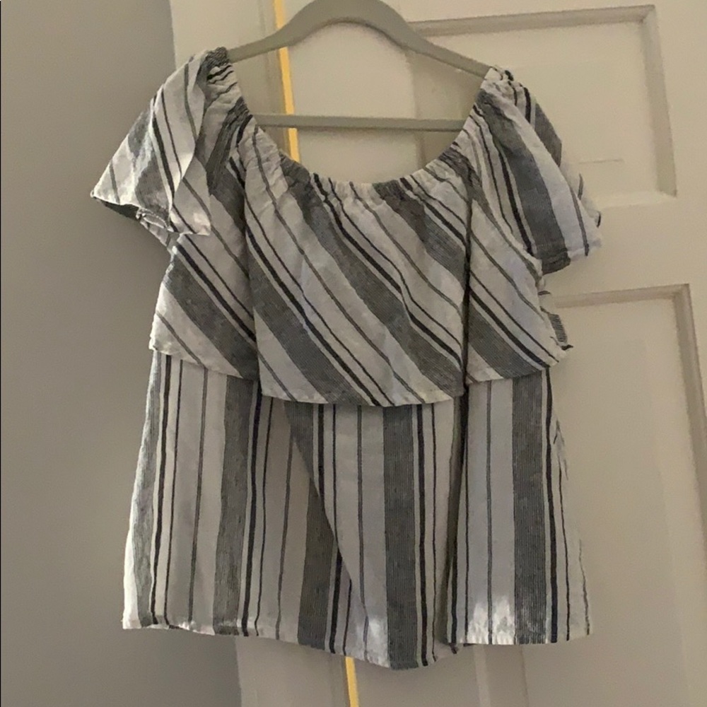 Saks Fifth Avenue linen off the shoulder top